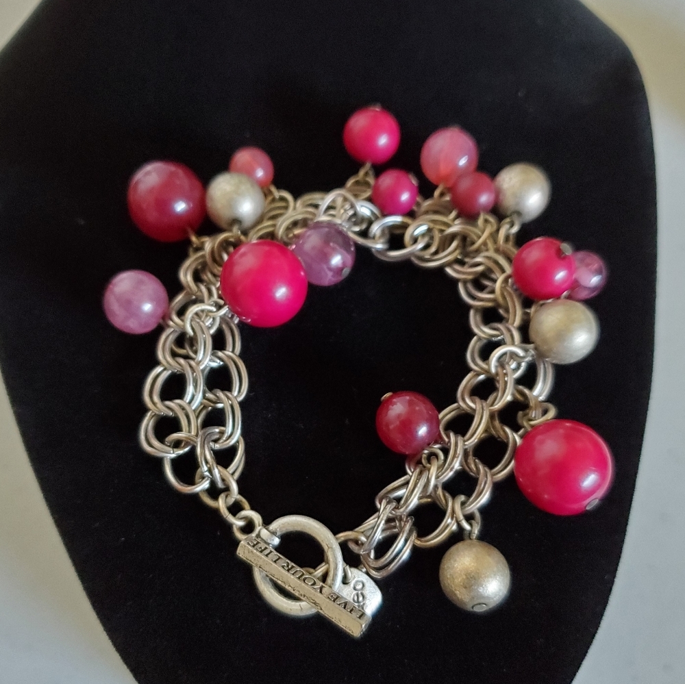 American Eagle Fun Bracelet Pink Layered